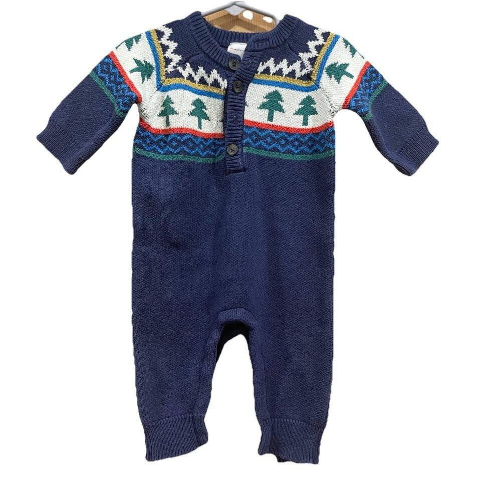 Hanna Andersson Holiday Fair Isle Combed Cotton Romper‎ Baby 70CM US 6-12 Months